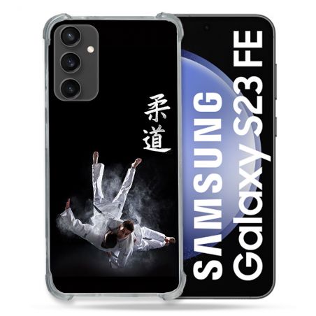 Coque Renforcée En Verre Trempé PourSamsung Galaxy S23 FE Sport Judo Noir