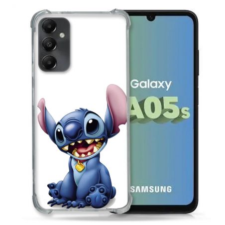 Coque Renforcée En Verre Trempé PourSamsung Galaxy A05S Stitch Blanc