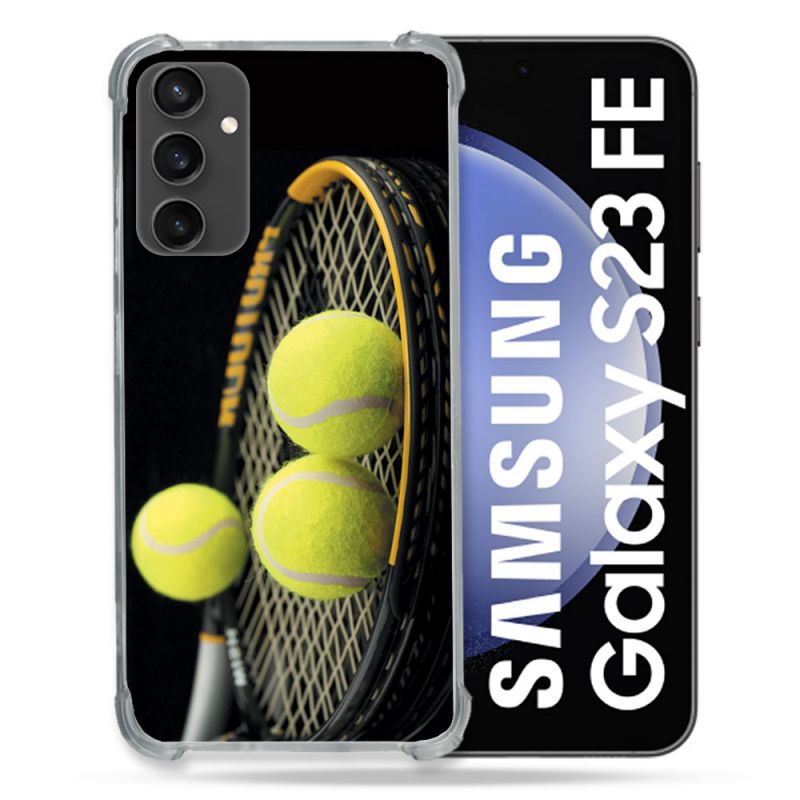Coque Renforcée En Verre Trempé PourSamsung Galaxy S23 FE Sport Tennis Balls