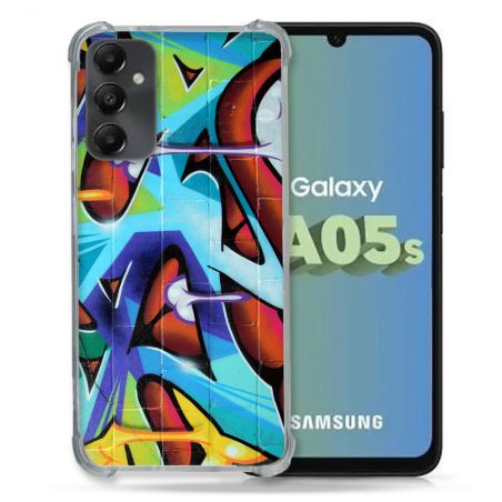 Coque Renforcée En Verre Trempé PourSamsung Galaxy A05S Street Art Graf Color