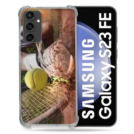 Coque Renforcée En Verre Trempé PourSamsung Galaxy S23 FE Sport Tennis Glissade