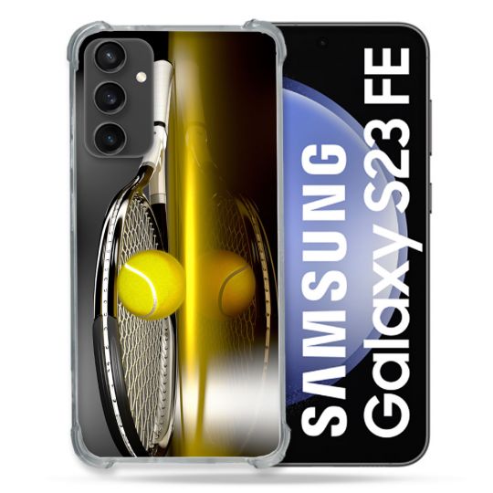 Coque Renforcée En Verre Trempé PourSamsung Galaxy S23 FE Sport Tennis Reflet