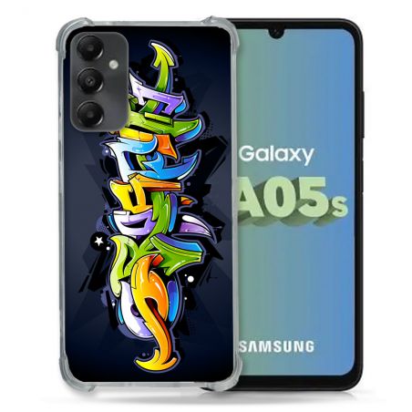 Coque Renforcée En Verre Trempé PourSamsung Galaxy A05S Street Art Graffiti