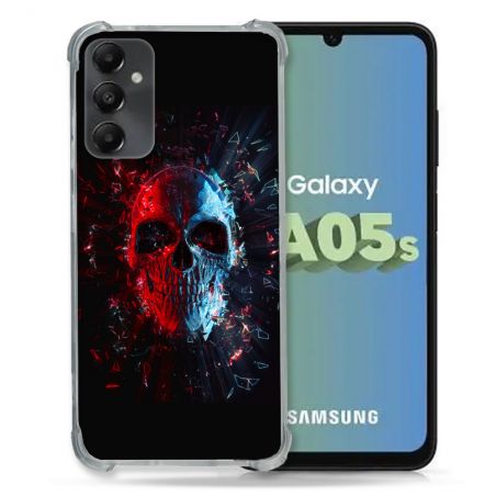 Coque Renforcée En Verre Trempé PourSamsung Galaxy A05S Tete de Mort Deflagration