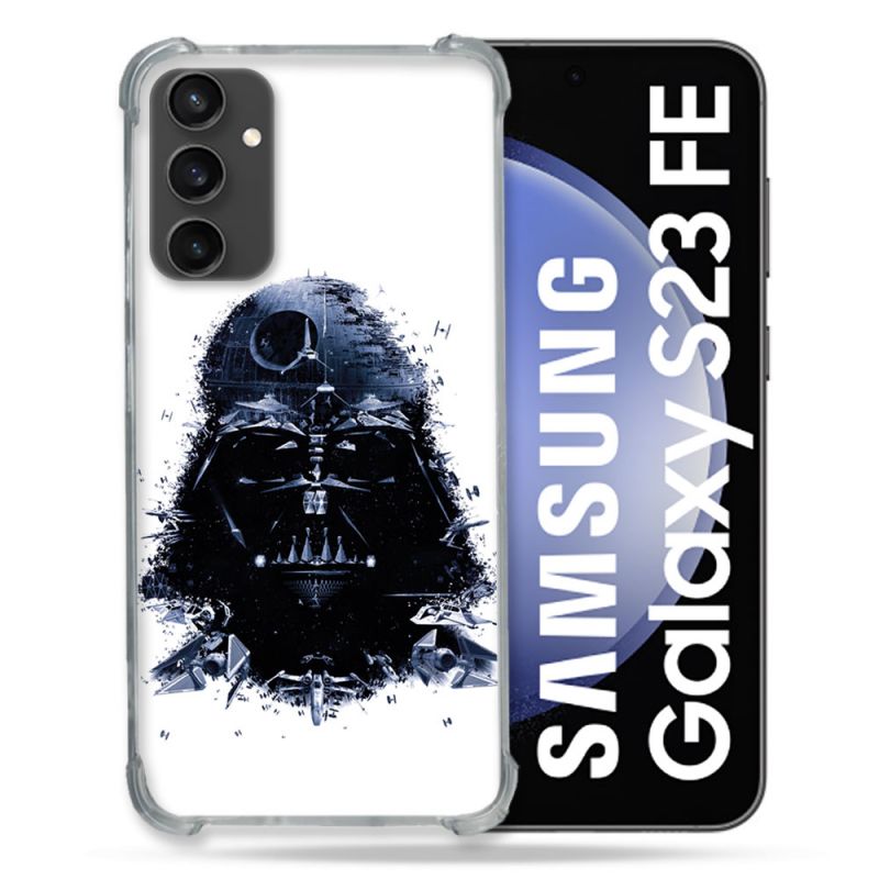 Coque Renforcée En Verre Trempé PourSamsung Galaxy S23 FE Star Wars - Dark Vador Blanc