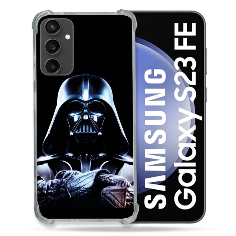 Coque Renforcée En Verre Trempé PourSamsung Galaxy S23 FE Star Wars - Dark Vador Noir