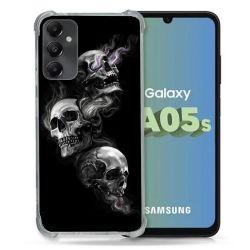 Coque Renforcée En Verre Trempé PourSamsung Galaxy A05S Tete de Mort Triple
