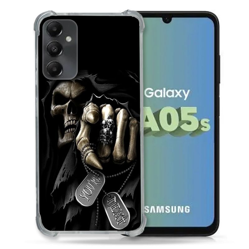Coque Renforcée En Verre Trempé PourSamsung Galaxy A05S Tete de Mort Your Next