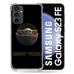 Coque Renforcée En Verre Trempé PourSamsung Galaxy S23 FE Star Wars - Yoda bebe noir