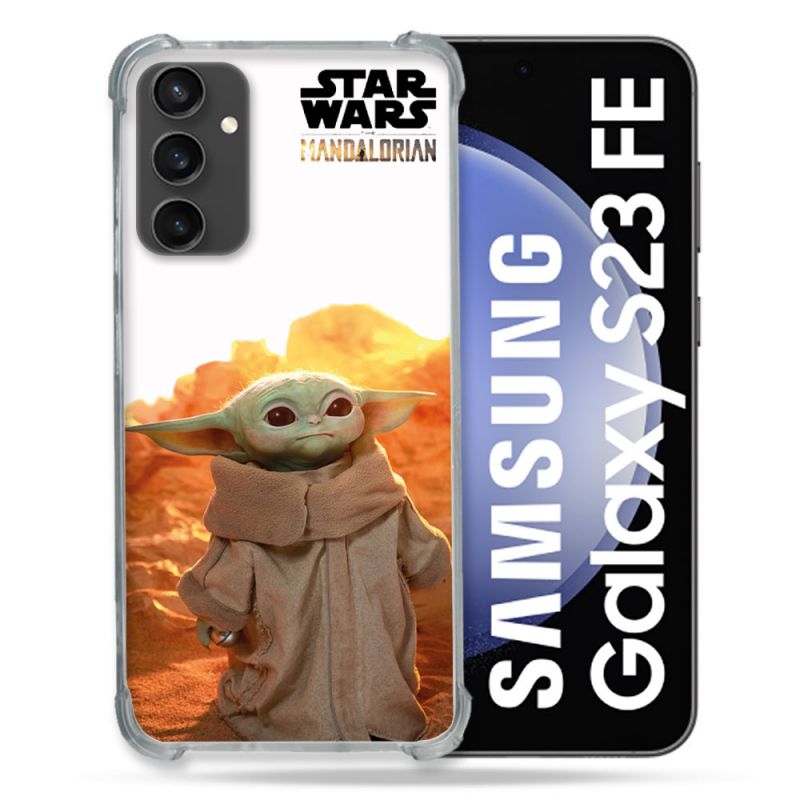 Coque Renforcée En Verre Trempé PourSamsung Galaxy S23 FE Star Wars - Yoda bebe soleil