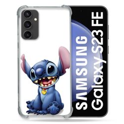 Coque Renforcée En Verre Trempé PourSamsung Galaxy S23 FE Stitch Blanc