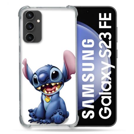 Coque Renforcée En Verre Trempé PourSamsung Galaxy S23 FE Stitch Blanc
