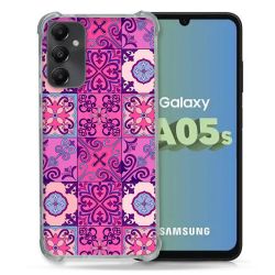 Coque Renforcée En Verre Trempé PourSamsung Galaxy A05S Texture Carreau Ciment Violet