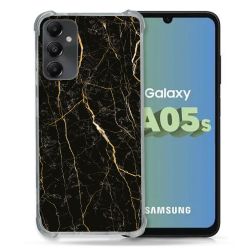 Coque Renforcée En Verre Trempé PourSamsung Galaxy A05S Texture Marbre Noir