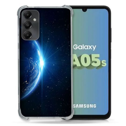Coque Renforcée En Verre Trempé PourSamsung Galaxy A05S Univers Planete Terre