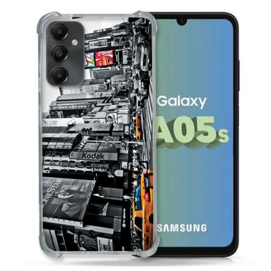 Coque Renforcée En Verre Trempé PourSamsung Galaxy A05S Voyage Amerique USA New York Taxi