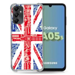 Coque Renforcée En Verre Trempé PourSamsung Galaxy A05S Voyage Angleterre Blanc