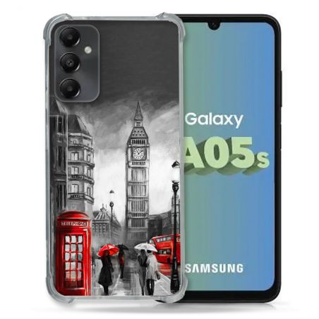 Coque Renforcée En Verre Trempé PourSamsung Galaxy A05S Voyage Angleterre Londres Vintage