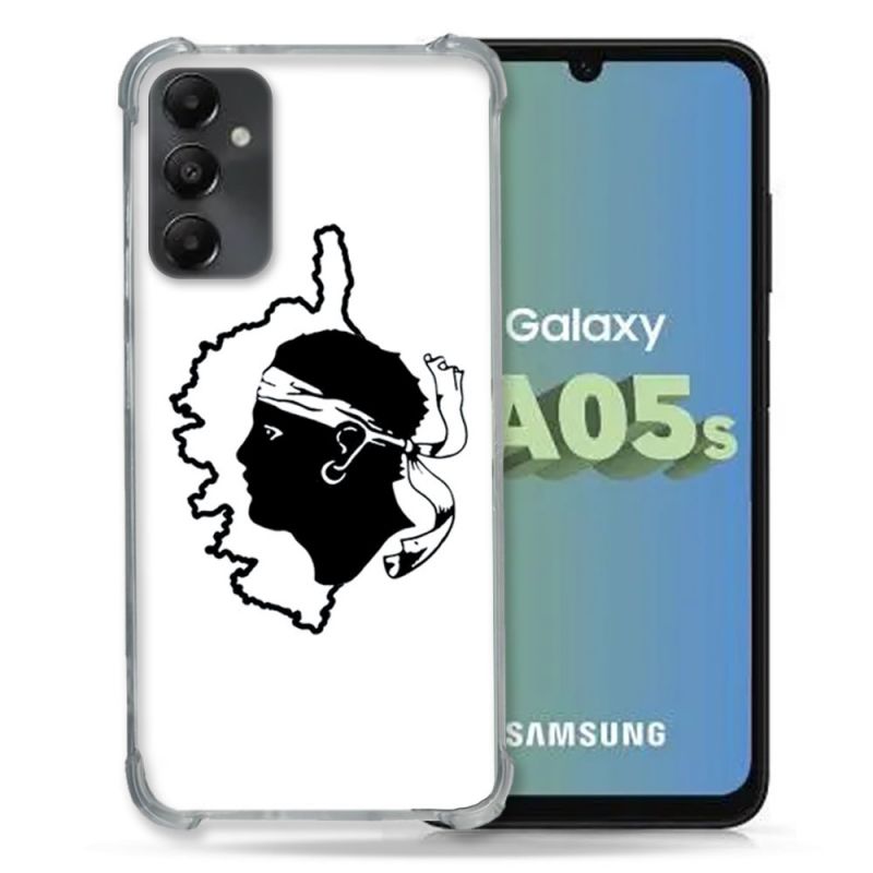 Coque Renforcée En Verre Trempé PourSamsung Galaxy A05S Voyage Corse Blanc