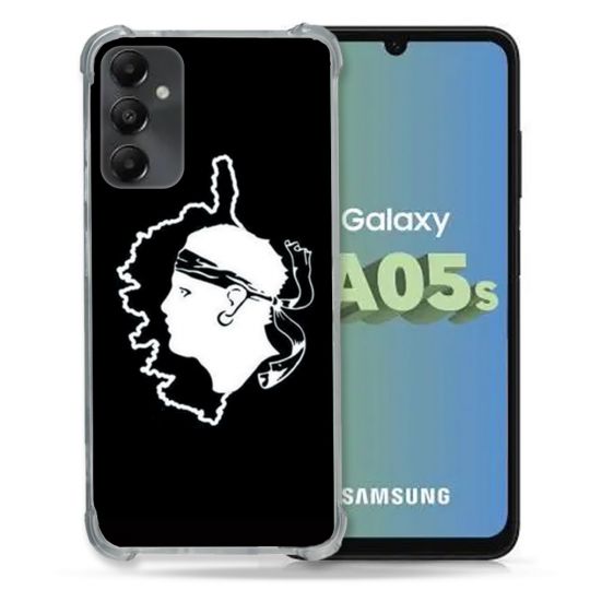 Coque Renforcée En Verre Trempé PourSamsung Galaxy A05S Voyage Corse Noir