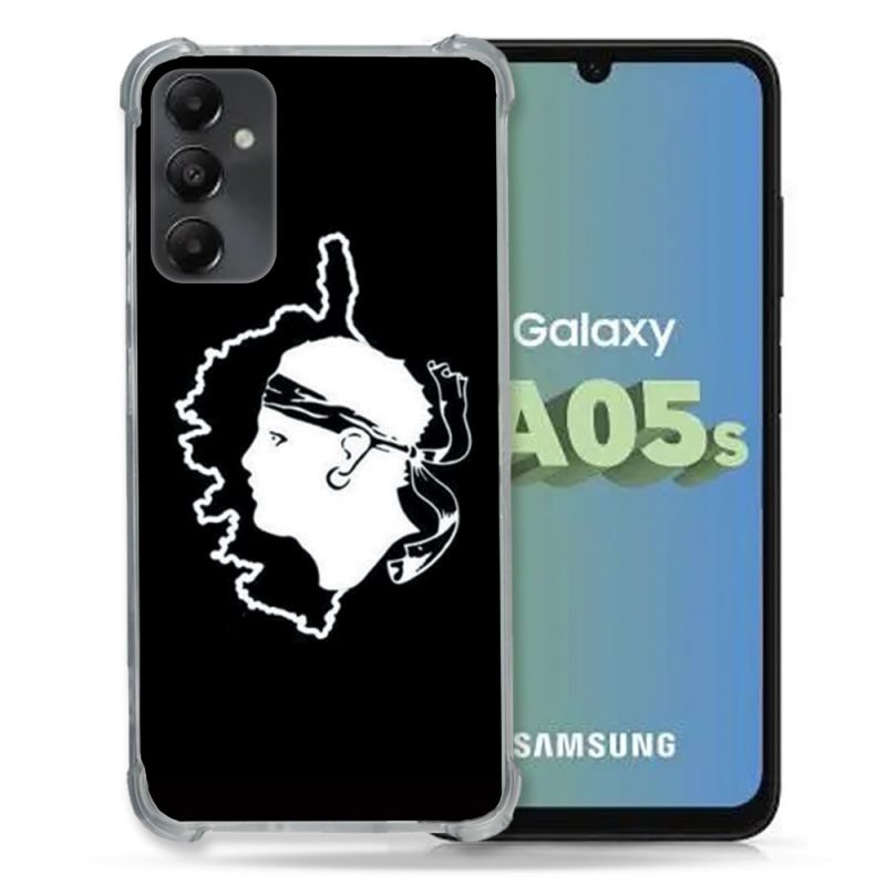 Coque Renforcée En Verre Trempé PourSamsung Galaxy A05S Voyage Corse Noir