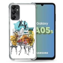 Coque Renforcée En Verre Trempé PourSamsung Galaxy A05S Voyage Italie Vintage