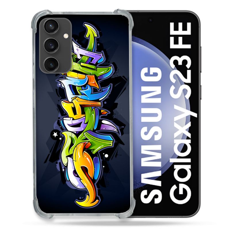 Coque Renforcée En Verre Trempé PourSamsung Galaxy S23 FE Street Art Graffiti