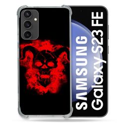 Coque Renforcée En Verre Trempé PourSamsung Galaxy S23 FE Tete de Mort Diable