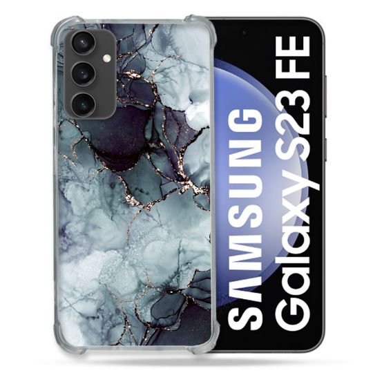 Coque Renforcée En Verre Trempé PourSamsung Galaxy S23 FE Texture Marbre Gris