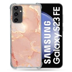 Coque Renforcée En Verre Trempé PourSamsung Galaxy S23 FE Texture Marbre Rose