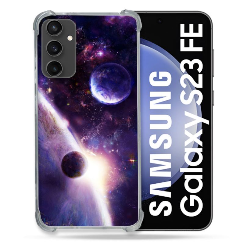 Coque Renforcée En Verre Trempé PourSamsung Galaxy S23 FE Univers Planete Stellaire
