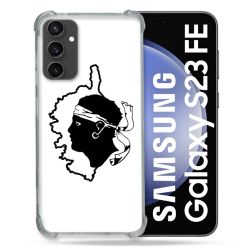 Coque Renforcée En Verre Trempé PourSamsung Galaxy S23 FE Voyage Corse Blanc