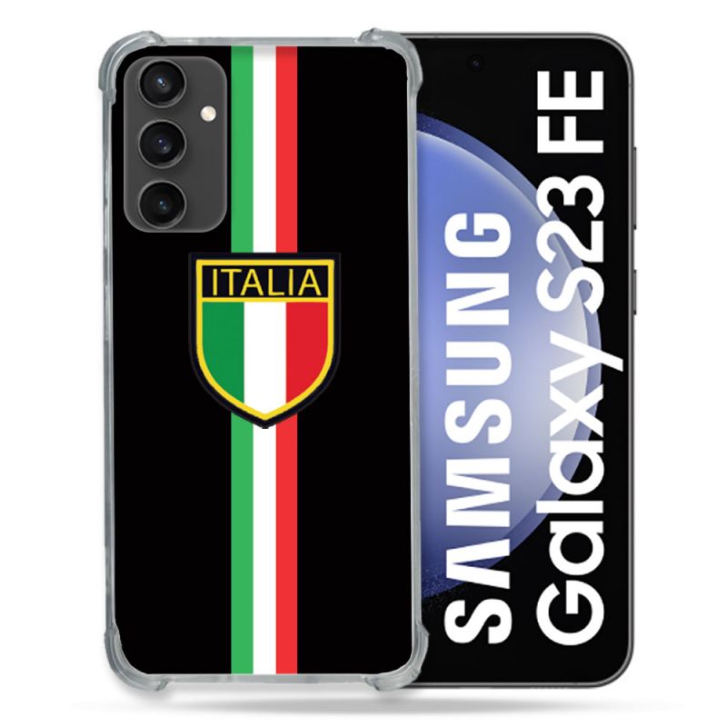 Coque Renforcée En Verre Trempé PourSamsung Galaxy S23 FE Voyage Italie 3 Noir