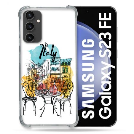 Coque Renforcée En Verre Trempé PourSamsung Galaxy S23 FE Voyage Italie Vintage