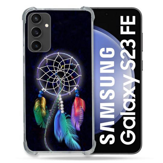 Coque Renforcée En Verre Trempé PourSamsung Galaxy S23 FE Zen Attrape Reve Multicolore