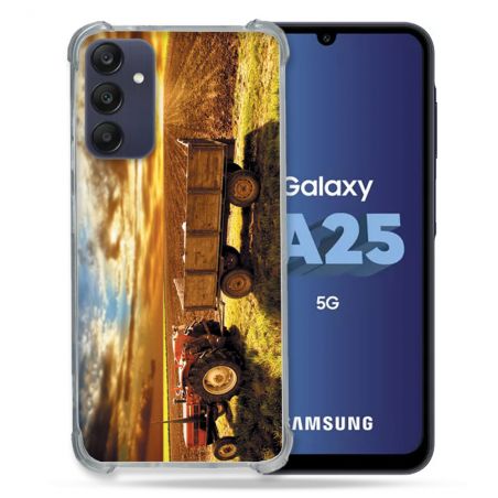 Coque Renforcée En Verre Trempé PourSamsung Galaxy A25 5G Agriculture Tracteur Color