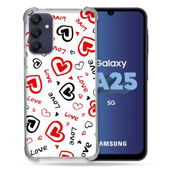 Coque Renforcée En Verre Trempé PourSamsung Galaxy A25 5G Amour Love