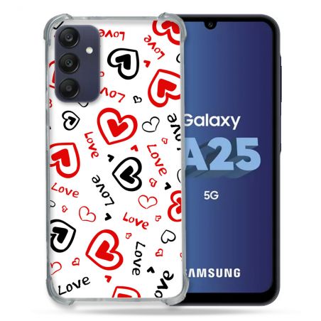 Coque Renforcée En Verre Trempé PourSamsung Galaxy A25 5G Amour Love