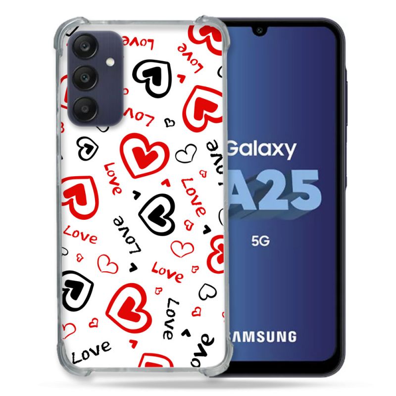 Coque Renforcée En Verre Trempé PourSamsung Galaxy A25 5G Amour Love