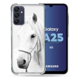 Coque Renforcée En Verre Trempé PourSamsung Galaxy A25 5G Animal Cheval Cristal