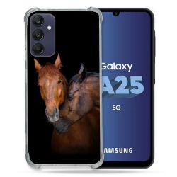 Coque Renforcée En Verre Trempé PourSamsung Galaxy A25 5G Animal Cheval Marron