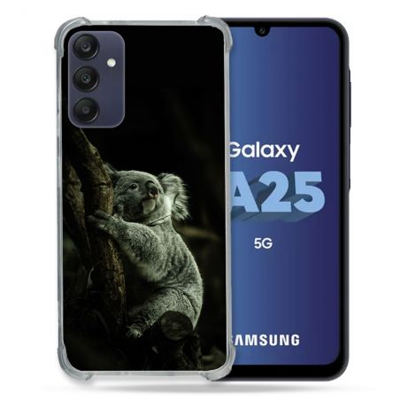 Coque Renforcée En Verre Trempé PourSamsung Galaxy A25 5G Animal Koala Noir