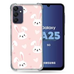 Coque Renforcée En Verre Trempé PourSamsung Galaxy A25 5G Animal Lapin Rose