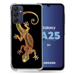 Coque Renforcée En Verre Trempé PourSamsung Galaxy A25 5G Animal Lezard Noir