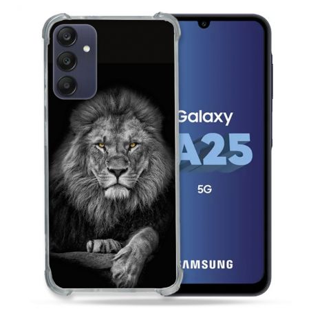 Coque Renforcée En Verre Trempé PourSamsung Galaxy A25 5G Animal Lion Majestueux