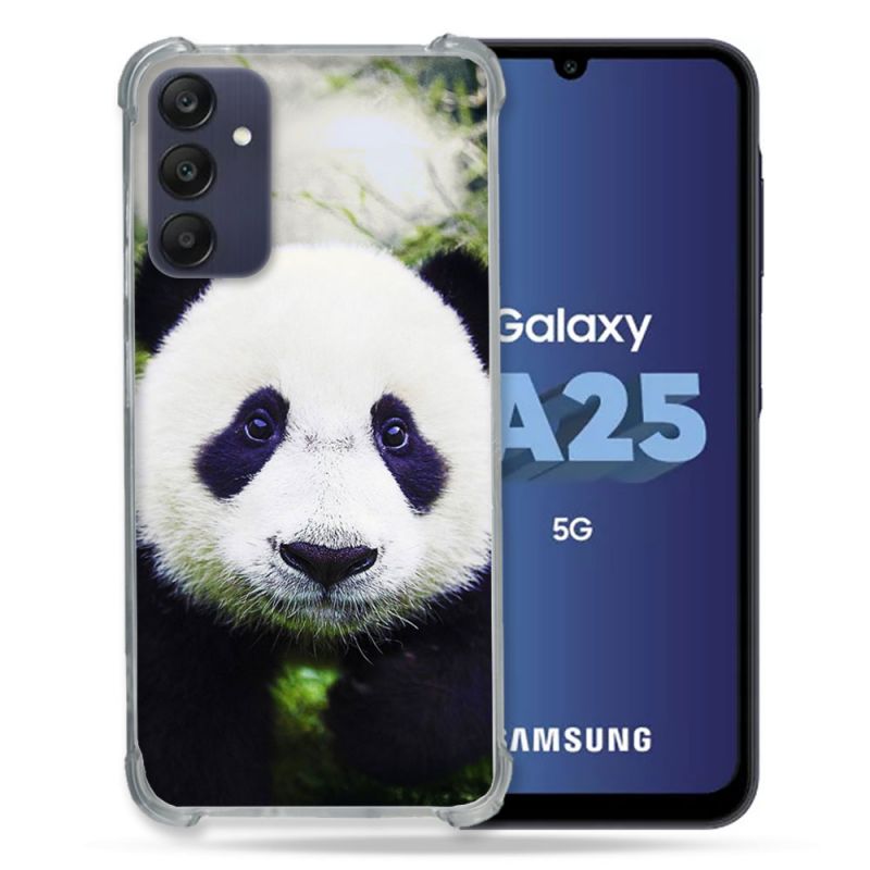 Coque Renforcée En Verre Trempé PourSamsung Galaxy A25 5G Animal Panda Color