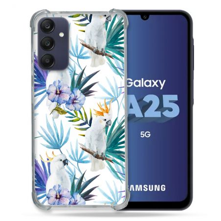 Coque Renforcée En Verre Trempé PourSamsung Galaxy A25 5G Animal Perroquet Peinture