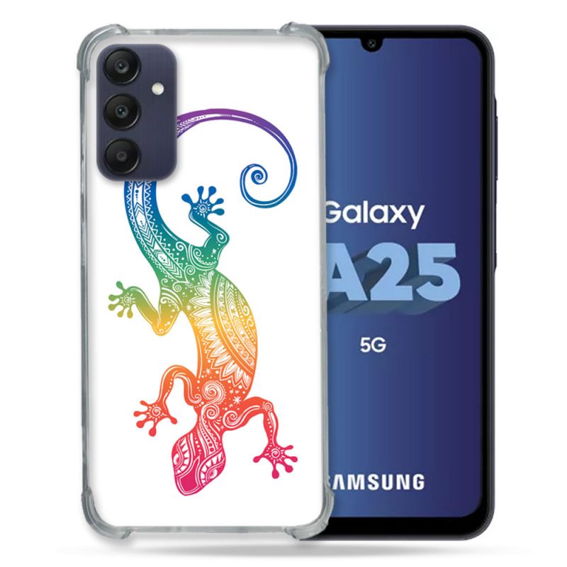 Coque Renforcée En Verre Trempé PourSamsung Galaxy A25 5G Animal Salamandre Color