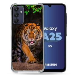 Coque Renforcée En Verre Trempé PourSamsung Galaxy A25 5G Animal Tigre Jungle
