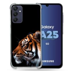 Coque Renforcée En Verre Trempé PourSamsung Galaxy A25 5G Animal Tigre Noir
